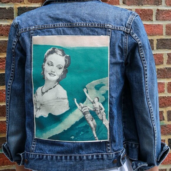 Feminist Art Denim Jacket “Fatal Flaw” Handcrafted | One of a Kind - Picture 16 of 16